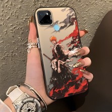 Ucuc Realme C25Y/C21Y Uyumlu Sert Akrilik Arka Silikon Kenar Lens Koruma Şık Baskı Kılıf