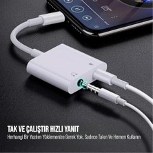 Tech Butiq Lightning To 3.5mm & Lightning Dönüştürücü | Çift Çıkış Adaptörü | Yüksek Ses Kalitesi ve Hızlı Şarj | Kulaklık Desteği | Şık ve Dayanıklı Tasarım