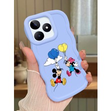 Ucuc Realme C51/C53 Uyumlu Mavi Silikon Kılıf Kamera Korumalı Darbe Emici Tasarım Şık Baskı Kılıf