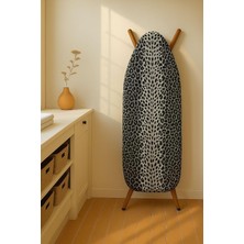 Tech Butiq Greenline Ütü Masası Kılıfı, Keçeli Yanmaz, Pamuklu, Gri Leopar Desenli, 145X56 Cm, Battal Boy Xxl