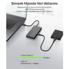 Tech Butiq Connect 8 Portlu Usb-C Hub, 4K@60Hz’e Kadar Çözünürlükleri Destekleyen Ekran Uyumu, Mac, Windows ve Chromebook ile Çalışır, 100 W Pd, 10 Gbps Veri Aktarım Hızı ve 2,5 Gbps Ethernet - Gri