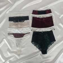 Bonbon Kadın Çeyizlik Ve Bohçalık 10'lu Paket Karışık Renk Hipster String Tanga Checky Brazilian Külot BB2471