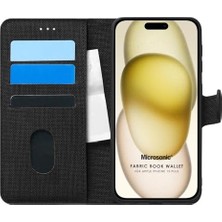 Tech Butiq 15 Plus Için Kılıf Fabric Book Wallet Siyah [ 15 Plus ile Uyumlu Kılıf - Siyah]