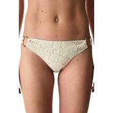 Penti Ekru Rosaldi Crochetta Side Ajur Desenli Orta Bel Bikini Altı