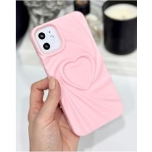 Tech Butiq 11 ile Uyumlu 3D Mat Kalp Kabartma Desenli Darbe Önleyici Silikon Kılıf