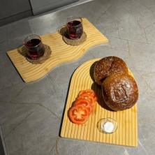 Tech Butiq Bambu Çizgili Dikdörtgen Sunumluk 39X17 cm Servis Tahtası | Çok Amaçlı Doğal Bambu Tabak | Kahvaltı, Peynir, Meze, Tatlı Sunumları | Dekoratif & Dayanıklı Servis Altlığı