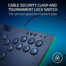Tech Butiq Kitsune - Ps5 ve Pc Için Optik Tüm Düğmeli Arcade Kontrol Cihazı (4 Hassas Hareket Tuşlu Düzen, Düz Doğrusal Optik Anahtarlar, Ince, Taşınabilir Gövde) Siyah