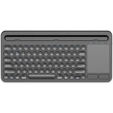 Tech Butiq Şarjlı Bluetooth Touchpad Klavye Dual Bağlantı iPad Pro ile Uyumlu 12.9 Uyumlu Hızlı ve Kolay Kablosuz Bağlantı Tablet ve Telefon ile Kullan Türkçe Q Klavye ZR731