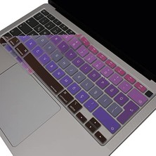 Tech Butiq MacBook Klavye Koruyucu Ultra Ince Türkçe Q Baskılı Uk-Ters L- Enter Tipi Air M1 13INÇ A2337,A2179 Id Uyumlu, Kaymaz Yıkanabilir Pembe Mavi
