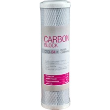 Watermanya 10'' Cto Coconut Bazlı Blok Aktif Karbon Su Arıtma Filtresi (Açık Kasa Uyumlu 3. Aşama Filtre)