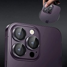 Tech Butiq 14 Pro Max/14 Pro Ile Uyumlu Cmcov Kamera Lens Koruyucu Kolay Tak Çıkar Ergonomik Ince Tasarım Kırılma ve Çizilme Önleyici Derin Mor