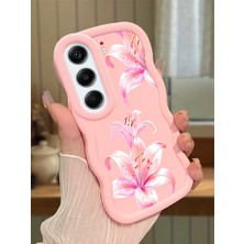 Ucuc Tecno Camon 40 Pro 5g(Cm7) Uyumlu Pembe Silikon Kılıf Kamera Korumalı Darbe Emici Tasarım Şık Baskı Kılıf