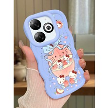 Ucuc Infinix Hot 40I Uyumlu Mavi Silikon Kılıf Kamera Korumalı Darbe Emici Tasarım Şık Baskı Kılıf