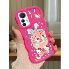 Ucuc Mi 12 Lite Uyumlu Fuşya Silikon Kılıf Kamera Korumalı Darbe Emici Tasarım Şık Baskı Kılıf