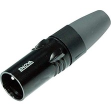 Tech Butiq Xlr Kablo Konnektörü Erkek 3-Pin Siyah Muhafaza ve Gri Koruma, Lehim Bağlantı Yuvaları
