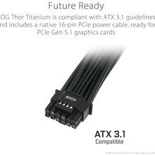 Tech Butiq Rog Thor 1600W Tıtanıum Iıı Psu (80 Plus Tıtanıum Sertifikalı, Atx 3.1, Gan Mosfet, Akıllı Voltaj Düzenleyici, Manyetik OLED Ekran, 10 Yıl Garanti)