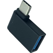 Tech Butiq Type C 3.1 To USB 3.0 Şarj 90 Dirsek Köşe Çevirici Dönüştürücü Adaptör