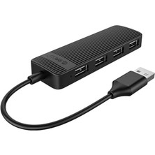 Tech Butiq 4 Port USB 2.0 Ultra Slim Çoklayıcı Hub, Siyah, FL02