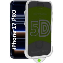 Tech Butiq - 17 Pro Ekran Koruyucu Hizalama Aparatlı Privacy Hayalet Tam Kaplayan Temperli Cam