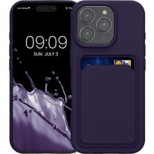 Tech Butiq - 16 Pro ile Uyumlu Kılıf Kamera Korumalı Kartlıklı Cüzdanlı Yumuşak Renkli Silikon Kapak Içi Kadife