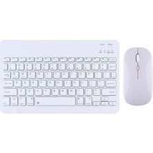 Tech Butiq Windows//ıos Sistemi Için Kablosuz Bluetooth Uyumlu Klavye Fare Seti Mini Ultra Ince Şarj Edilebilir Türkçe (Beyaz)