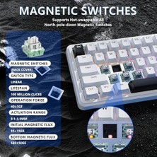 Tech Butiq Attack Shark X65 He Manyetik Anahtarlı 65% Gaming Klavye – 8000 Hz Ultra Hızlı Tepki, 0.01 mm Trigger Hassasiyeti, Pbt Tuşlar, Rgb Aydınlatma, Qmk Desteği