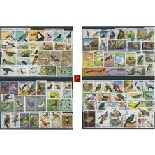 Tech Butiq Pulko History 1970 Su Kuşları Animals Water Birds 50 Çeşit Damgalı Pul Koleksiyonu