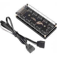Tech Butiq 4847 Argb Rgb LED 3 Pin 11 Port 5V Sata Power Güç Fan Çoklayıcır Şerit Hub Kablo Splitter