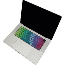 Tech Butiq MacBook Klavye Koruyucu Türkçe Q Uyumlu M1 M2 M3 M4 M5 Air 13.6 15.3 Pro 14 16 Silikon Tasarım Us Ingilizce Klavyeyi Türkçeye Çeviren Ince Yıkanabilir Koruma Pembe Yeşil