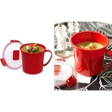 Tech Butiq Kilitli Kapaklı Mikrodalga Çorba Isıtma Bardağı Kupa Bardak 620 Ml, 2018ST000007053