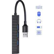 Tech Butiq 4 Port USB Hub 3.0 Çevirici Çoğaltıcı Laptop/notebook/pc Uyumlu USB Çoklayıcı (Siyah)