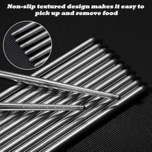 Tech Butiq 5 Çift Paslanmaz Çelik Chopsticks – Metal Çin Yeme Çubuğu Seti, Kaymaz Sushi ve Noodle Çubuğu, Yeniden Kullanılabilir Makarna ve Yemek Çubuğu Takımı