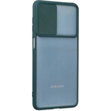 Renas Store Galaxy M52 5g Kılıf Palm Buzlu Kamera Sürgülü Silikon - Yeşil
