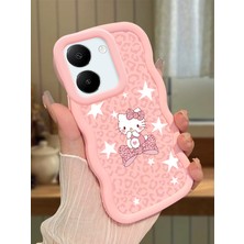 Ucuc Vivo Y27/Y27S Uyumlu Pembe Silikon Kılıf Kamera Korumalı Darbe Emici Tasarım Şık Baskı Kılıf