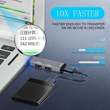 Tech Butiq Bn9 Notebook ve Pc Için 3 In 1 Alüminyum USB 5gbps 3.0 Çoklayıcı