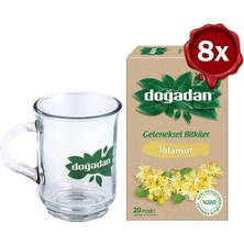 Tech Butiq Doğadan Ihlamur Çayı 20'li x 8 ve Doğadan Cam Bardak Hediyeli