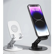 Renas Store F17S Masaüstü Telefon Tutucu Döner Tabanı Alüminyum Paslanmaz Çelik Katlanabilir
