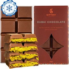 Gifteay Dubai Çikolata Antep Fıstıklı Çıtır Kadayıflı Sütlü Tablet Çikolata 200 gr Premium Aroma
