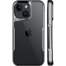 Tech Butiq & Aksesuar 15 ile Uyumlu Arkası Şeffaf Silikon - Yükseltilmiş Lens Çerçeveli Airprotect Tasarımlı Darbe Emici Kılıf (Gri)
