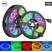 Renas Store Rgb Şerit 5 Metre 16 Renkli Kumandalı Adaptörlü Çift Taraflı Bant