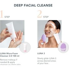 Tech Butiq Foreo Deep Clean Luna 3 Paket - Hassas Ciltler Için Yüz Temizleme Fırçası ve Masaj Aleti + Luna Mikro Köpük Yüz Temizleyici 2.0, 100ML - Temizleyici ve Yaşlanma Karşıtı Masaj Aleti