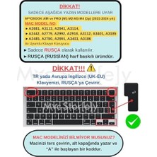 Tech Butiq MacBook Air 13.6–15.3 ve Pro 14–16 Uyumlu Rusça Klavye Koruyucu Silikon Ince Hafif Gradient Kaplama Toz Sıvı Koruyucu Uk Ters L Enter M1–m5 Uyumlu Pembe