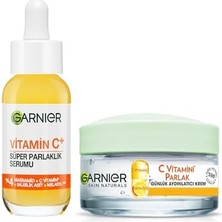 Tech Butiq Garnıer C Vitamini Parlak Süper Aydınlatıcı Serum 30 ml & C Vitamini Parlak Günlük Aydınlatıcı Nemlendirici Krem 50 ml