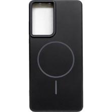 Vissona Samsung Galaxy S21 Ultra Uyumlu Kamera Çıkıntılı Magsafe Wireless Şarj Özellikli Sert Sararmaz Silikon Kılıf