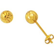 Bilezikci 22 Ayar Buzul Altın Top Küpe 6 mm.