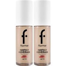 Tech Butiq Perfect Coverage Yüksek Pigmentli & Yarı Parlak Bitişli SPF15 Fondöten 130 Lıght Beıge (2 Paketi)