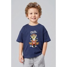 Dmb Boys & Girls Erkek Çocuk Ayıcık Baskılı Tshirt 1-7 Yaş Mavi