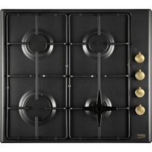 Beko Gazlı 64160 Ocak 4 Gözlü Siyah Emaye Yüzeyli 2,9 kW Güçlü Ankastre Tasarım