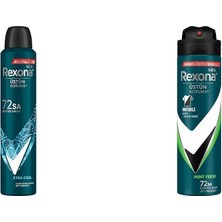 Tech Butiq Rexona Men Erkek Sprey Deodorant Xtra 72 Saat Kesintisiz Üstün Koruma 200 Ml(1) Rexona Men Erkek Sprey Deodorant Natural Fresh Mint 72 Saat Kesintisiz Üstün Koruma 150 Ml(2)