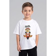 Dmb Boys & Girls Erkek Çocuk Ayıcık Baskılı Tshirt 1-7 Yaş Beyaz